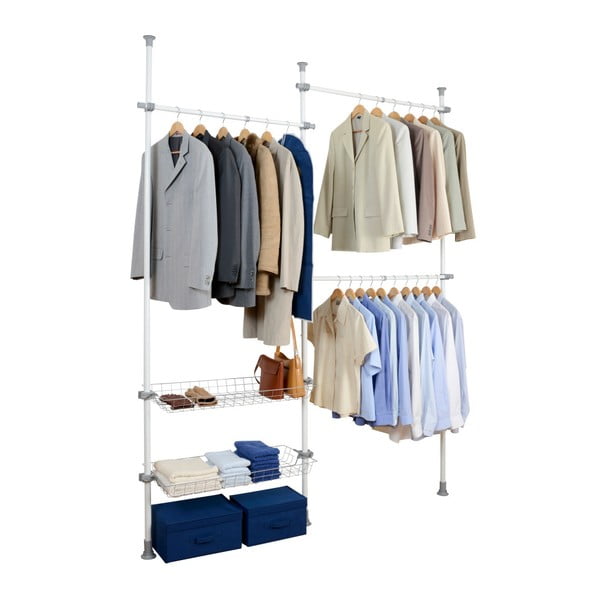 Belo kovinsko teleskopsko stojalo za oblačila Herkules – Wenko-image-3