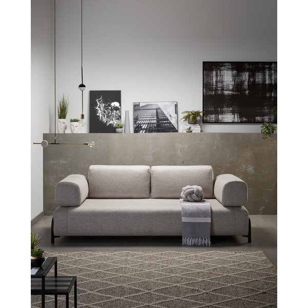 Bež-siv kavč z majhnim prostorom za odlaganje Kave Home Compo-image-3