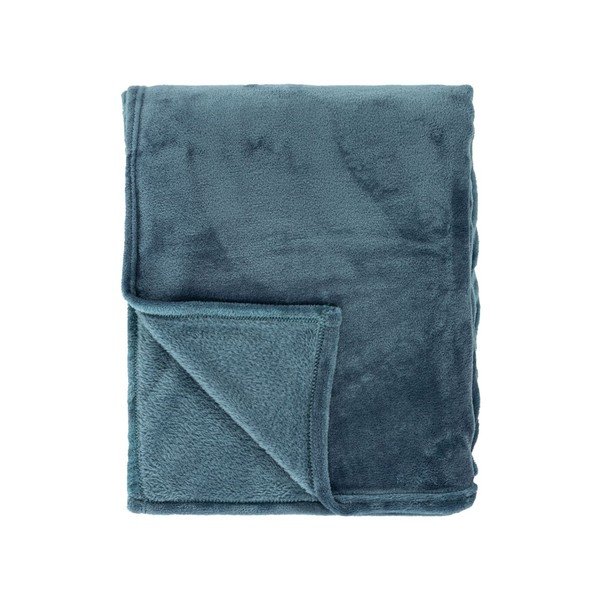 Modro pregrinjalo iz mikropliša za zakonsko posteljo 180x220 cm Cosy – Tiseco Home Studio-image-2