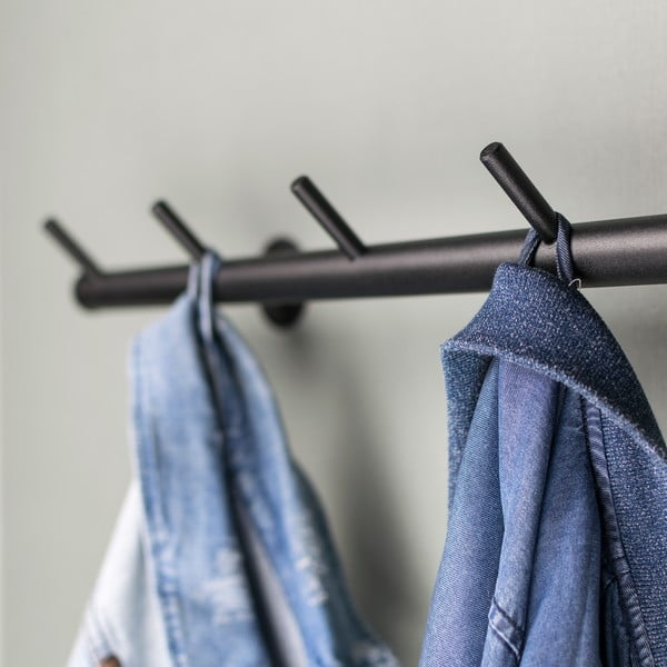 Črn kovinski stenski obešalnik 55 cm Odin – Spinder Design-image-3