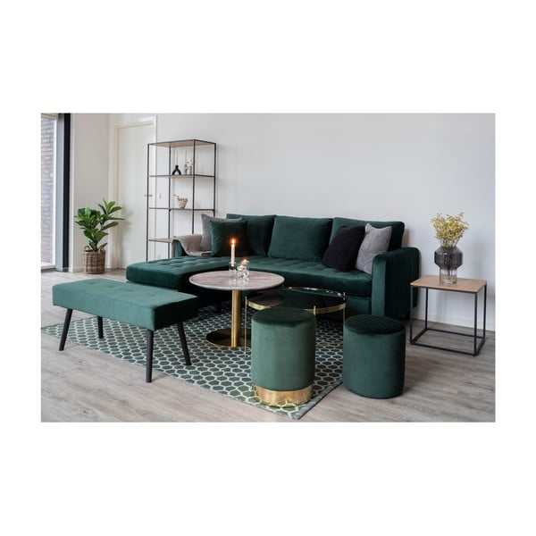 Temno zelena žametna klop Bonami Essentials Skiby-image-3