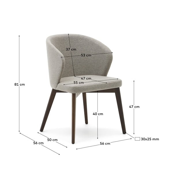 Bež oblazinjen jedilni stol Darice – Kave Home-image-4