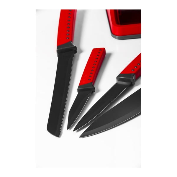 Rdeč blok za nože in komplet 5 nožev Rdeča-image-3