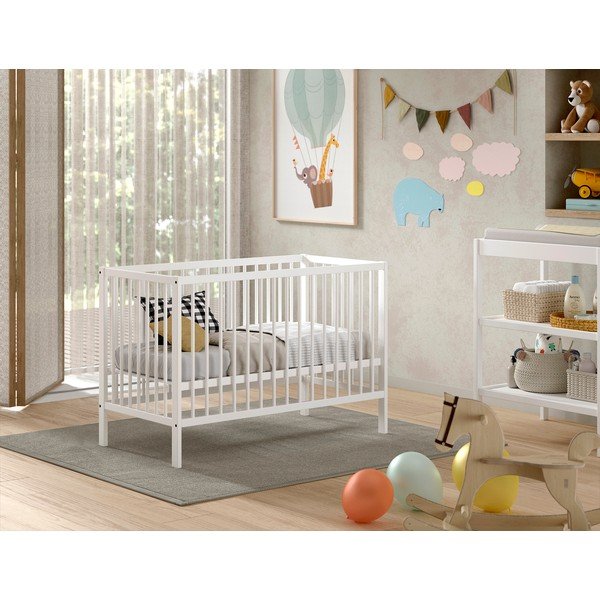 Bela otroška posteljica iz masivnega bora 60x120 cm DINO – Vipack-image-1