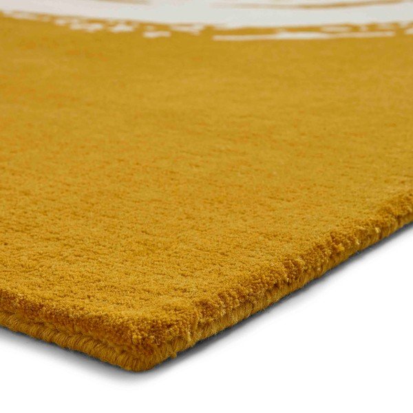 Gorčično rumena volnena preproga Think Rugs Elements Circle, 120 x 170 cm-image-2