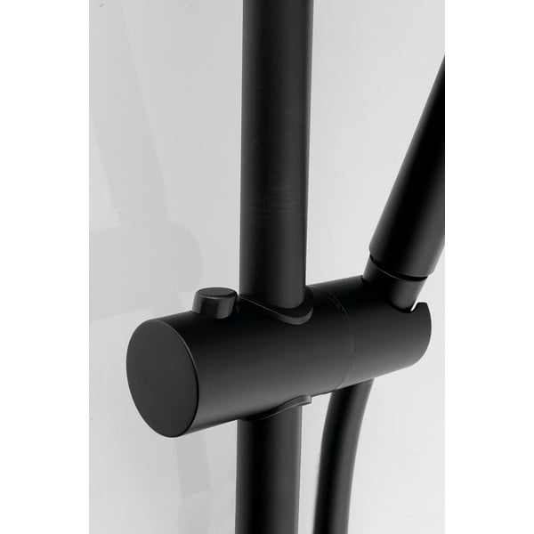 Mat črna medeninasta tuš garnitura z ročno prho in drsnim nosilcem 70 cm – Sapho-image-1