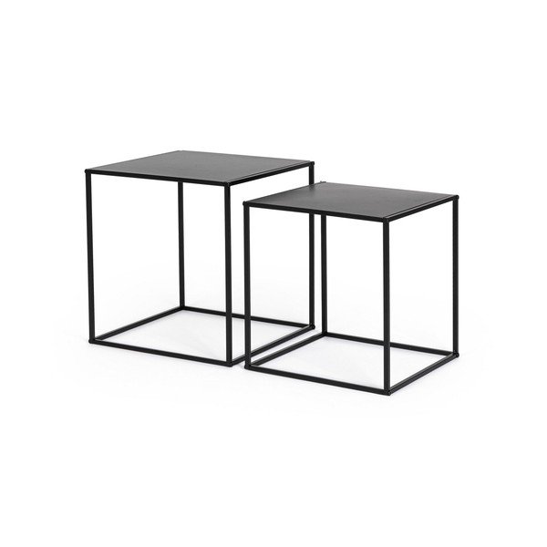 Črne kovinske mizice v kompletu 2 ks 38x38 cm Alrik – Yes Everyday