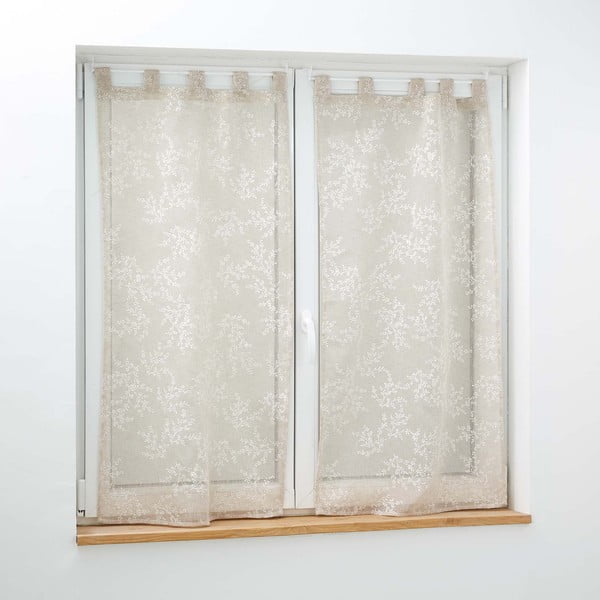 Svetlo rjave prosojne zavese iz tančice v kompletu 2 ks 60x90 cm Karla – douceur d'intérieur