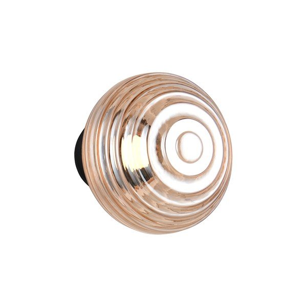 Jantarna steklena LED stenska svetilka na USB ø 15,5 cm Earl – Reality-image-3