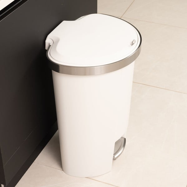 Bel plastičen koš za smeti s pedalom 50 l – Addis-image-1