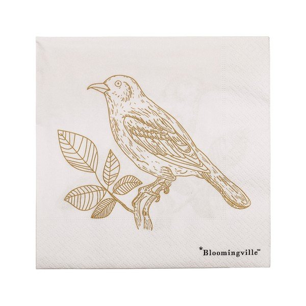 Komplet 20 papirnatih prtičkov Bloomingville Birdie, 33 x 33 cm