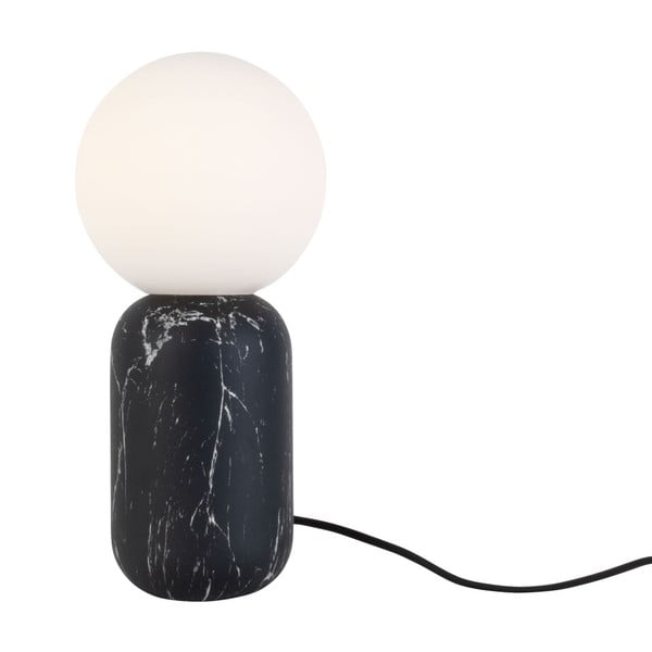 Črna namizna svetilka v marmornatem dekorju Leitmotiv Gala, višina 32 cm