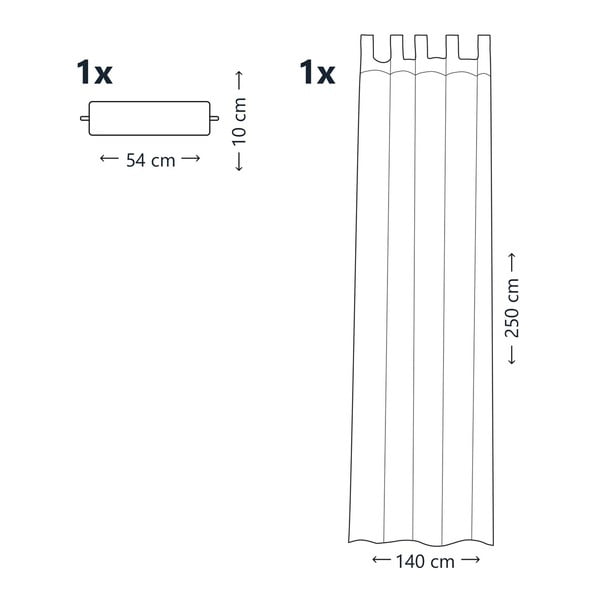 Rožnata zavesa AmeliaHome Tab, 140 x 250 cm-image-2