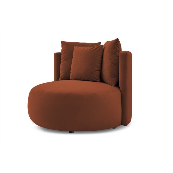 Oranžen žameten fotelj Cesar – Bobochic Paris