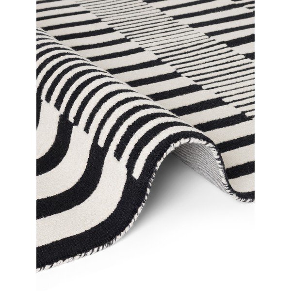 Črno-bela ročno tkana volnena preproga 120x180 cm Stryve Pulse – Elle Decoration-image-4