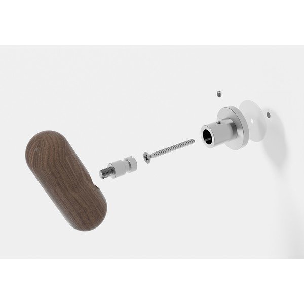Stenski kljukast obešalnik iz orehovega lesa Wireworks Yoku-image-1