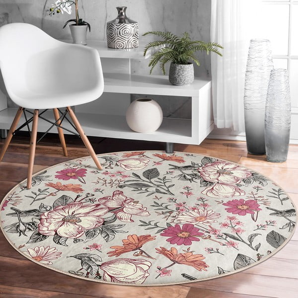 Pralna okrogla preproga primerna za robotski sesalnik ø 80 cm Comfort – Mila Home-image-4