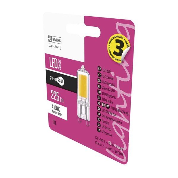 LED žarnica EMOS Classic JC A++ nevtralno bela, 2W G9-image-1