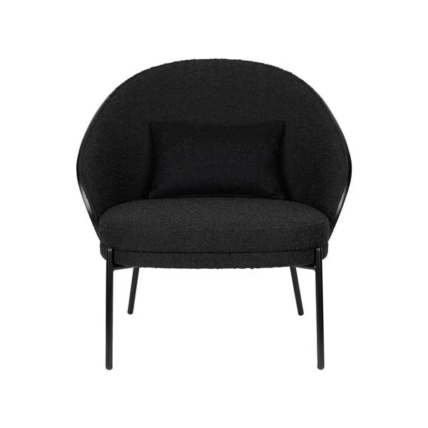 Črn fotelj iz tkanine bouclé Rodin – Dutchbone-image-2