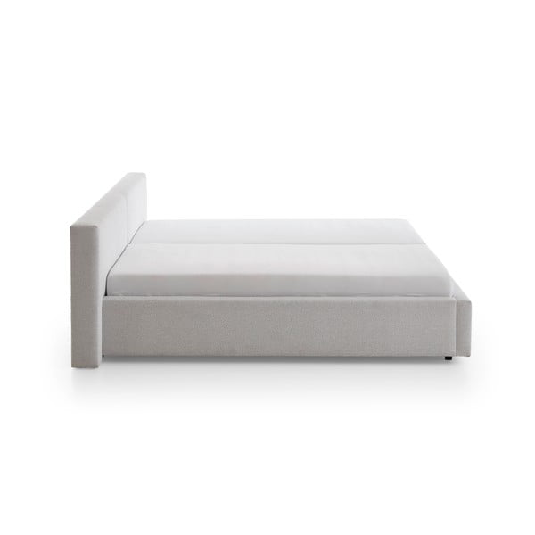 Svetlo siva oblazinjena zakonska postelja brez letvenega dna 180x200 cm Cube – Meise Möbel-image-4