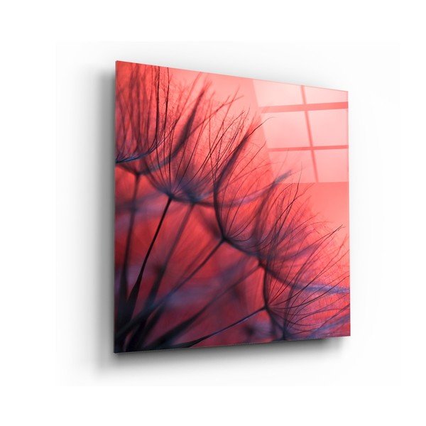 Steklena slika Insigne Red Dandelion, 40 x 40 cm