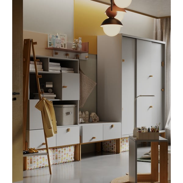 Svetlo siva otroška omara 154x195 cm Cube - Pinio-image-1