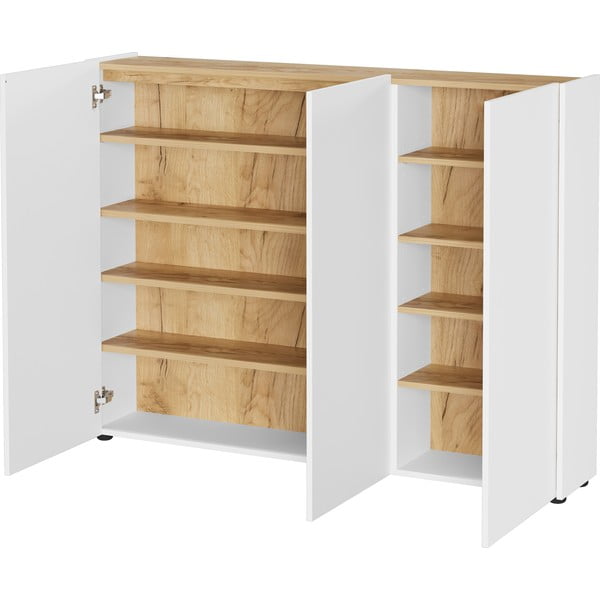 Bela omarica v hrastovem dekorju 138x105x25 cm Libbiano – Germania-image-2