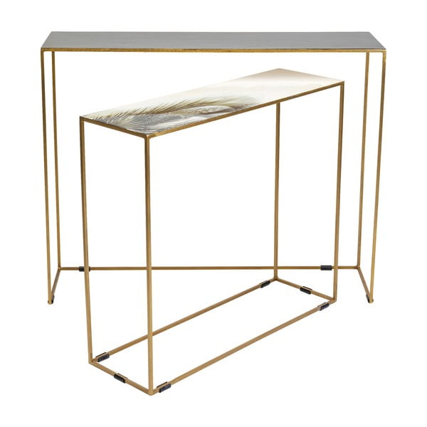 Komplet 2 konzolnih mizic v zlati barvi Kare Design Charme-image-2