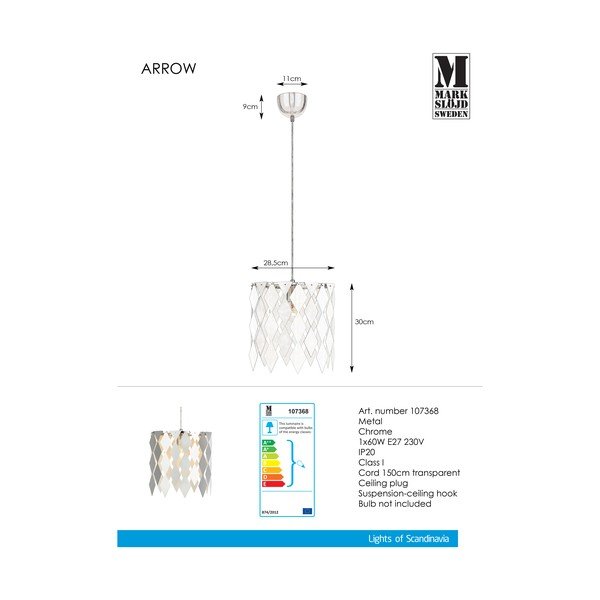 Kromirana viseča svetilka Markslöjd Arrow-image-2