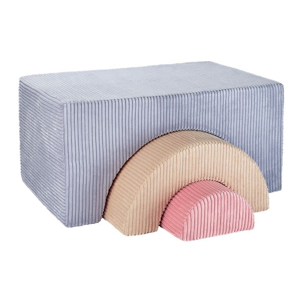 Moder komplet mehkih igral iz rebrastega žameta 75x49x37 cm Rainbow Montessori – Wigiwama