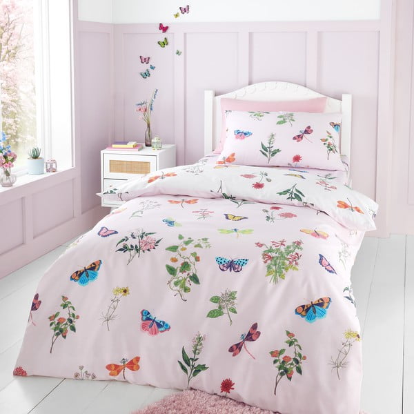 Enojna otroška posteljnina 135x200 cm Butterfly Garden – RHS