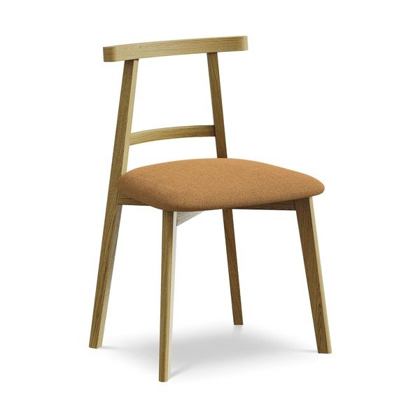 Jedilni stol iz masivnega lesa v barvi terakote Ohelo – Makamii