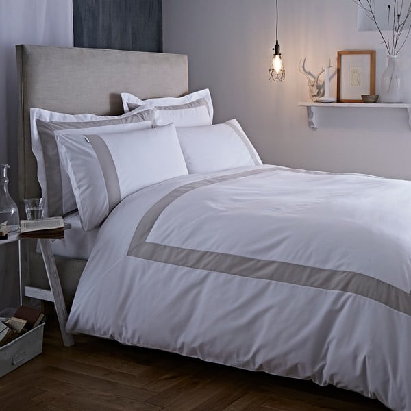 Sivo-belo posteljno perilo Bianca Tailored, 200 x 200 cm