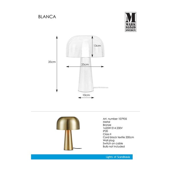 Namizna svetilka v bakreni barvi Markslöjd Blanca-image-2