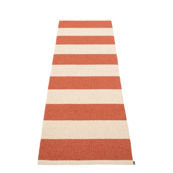 Opečnato oranžen/kremno bel zunanji in notranji tekač 70x225 cm Bob Brick – Pappelina