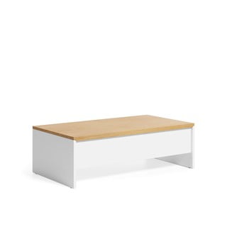 Bela/naravna mizica v hrastovem dekorju 60x110 cm Abilen – Kave Home