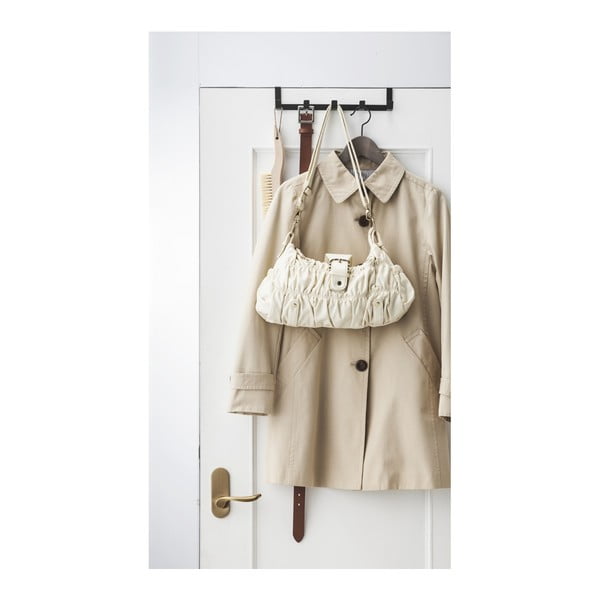 Črn kovinski obešalnik za vrata 30 cm Tower – YAMAZAKI-image-2