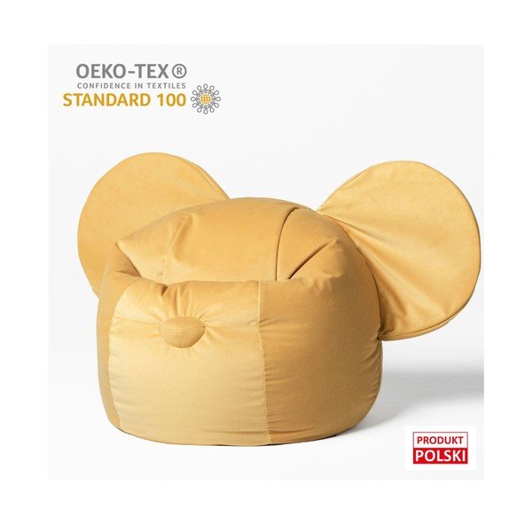 Rumena otroška vreča za sedenje Ears – The Brooklyn Kids-image-2