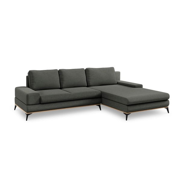Temno siva sedežna garnitura Windsor & Co Sofas Planet, desni kot-image-2