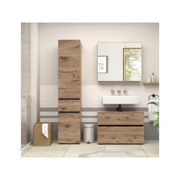 Omarica za pod umivalnik v hrastovem dekorju 80x55 cm Wisla – Støraa-image-4
