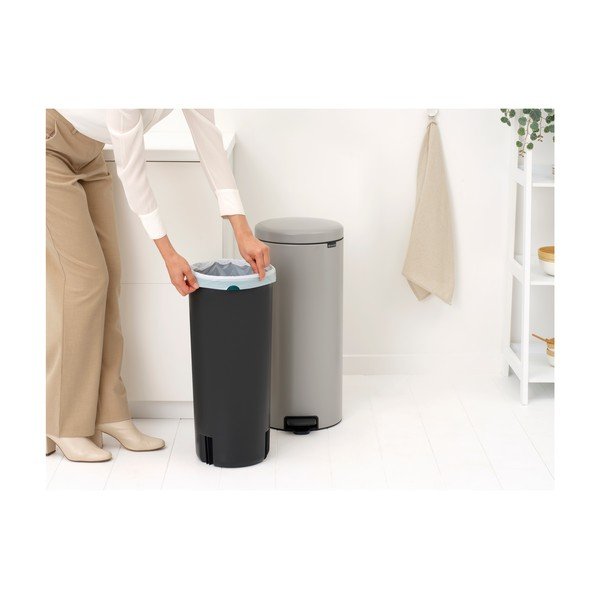 Svetlo siv jeklen koš za smeti s pedalom 30 l NewIcon – Brabantia-image-3