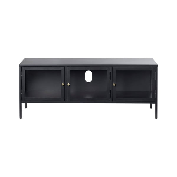Črna kovinska TV omarica 132x52 cm Carmel – Unique Furniture