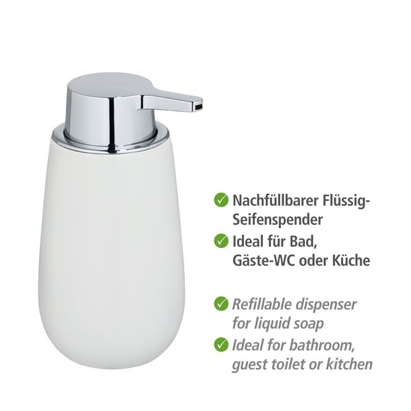 Bel keramični dozirnik za milo Wenko Badi-image-2