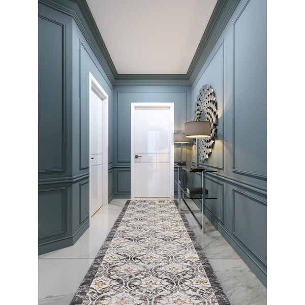 Temno sivo-slonokoščen tekač 67x200 cm Soft Viskan – FD-image-1