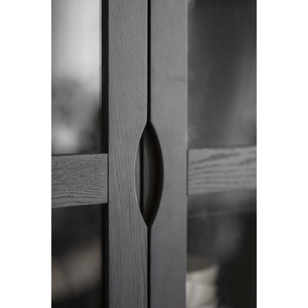 Rjava vitrina v hrastovem dekorju 82x185 cm Filippa – Rowico-image-4