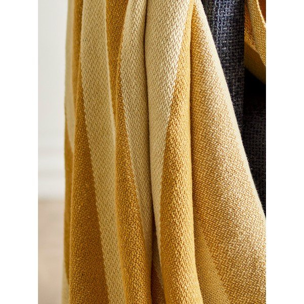 Rumena odeja iz recikliranega bombaža 130x160 cm Frello – Bloomingville-image-3