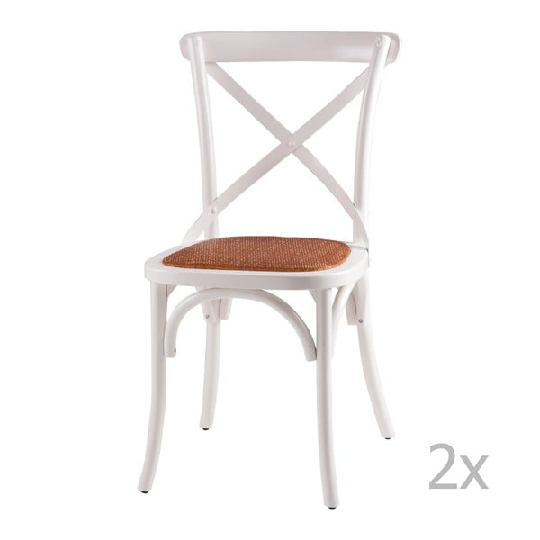 Komplet 2 belih lesenih jedilnih stolov sømcasa Ariana