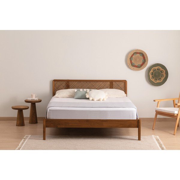 Zakonska postelja iz masivne smreke z letvenim dnom 160x200 cm v naravni barvi/temno rjava Izabelya – Kalune Design-image-2