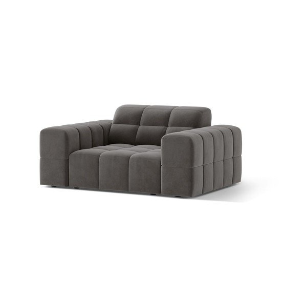 Siv žameten fotelj Chicago – Cosmopolitan Design-image-1