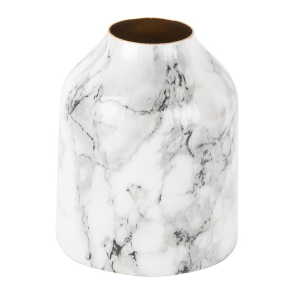 Črno-bela železna vaza PT LIVING Marble, višina 10 cm